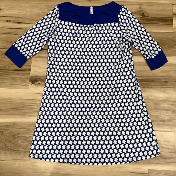 Gilli Blue and White Printed Dress Women’s Large - Picture 1 of 2